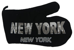 Black new york oven mitts city skyline