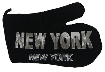 Black new york oven mitts city skyline