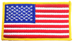 American Flag patch with gold outline 