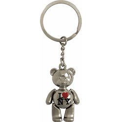 I Love New York Metal Teddy Bear Keychain