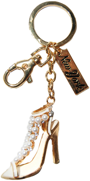 New York High Heel Rhinestone Keychain