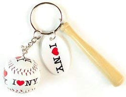 I Love New York Keychain - Bat and Ball, New York Keychains, New York Souvenirs