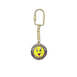 Chicago City Illinois State Smiley Swivel Souvenir Metal Durable Novelty Keychain