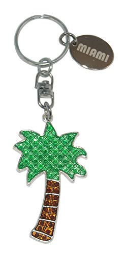 Tropical Diamond Encrusted Palm Tree Keychain