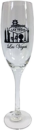 Novelty Champagne Glass Featuring the Skyline of Las Vegas