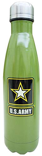 U.S. Army Military Green Stainless Steel Double Wall Vacuum Insulated Water Bottle Cola Shape Travel Thermal Flask