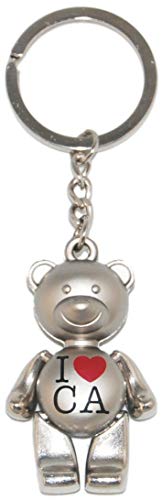 State of California Iconic Bear Souvenir Keychain Featuring I Heart CA