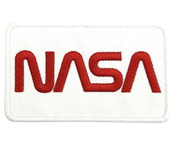 NASA Embroidered Souvenir Patch Iron on White Red Badge for Unisex Men, Women & Kids | Perfect Gift for NASA & Space Lover | Perfect Souvenir Gift Collection