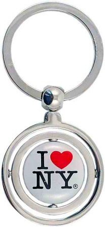 I Love New York Double Spinner Keychain, New York Keychains, NYCity Souvenirs, NY Keychain
