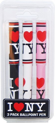 I Love New York Set of 3 Black White and Pink Pens