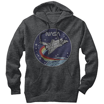 NASA Space Rocket Mens Graphic Lightweight Hoodie,Charcoal Heather,Large