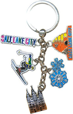 Salt Lake City 5 Charm Keychain