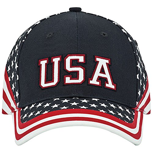 MG Washed Cotton Twill Stars & Stripes USA Ball Cap Hat, 47% OFF