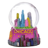 Chicago Snow Globe 65mm 3.5 Inch Purple Chicago Snow Globes from Chicago Souvenirs Collection