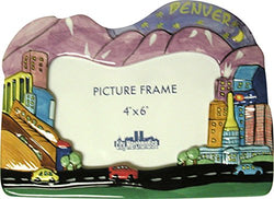 CityDreamShop Denver Colorado Hand Painted Designer 4x6 Picture Frame of the Iconic Denver Skyline