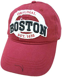 Embroidered Boston Distressed Maroon Cap | Fashionable Unisex Cotton Adjustable Boston City Baseball Cap | Cap for Dad | Perfect Souvenir Gift for Men, Women & Kids