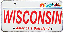 Wisconsin License Plate Replica Metal Magnet