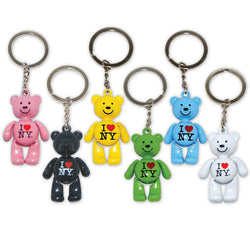 I Love New York Teddy Bear Keychain in Every Color in the Rainbow