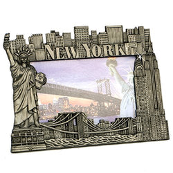 New York Picture Frame - Pewter, New York Picture Frames, Fits 4 X 5 1/2 photo.