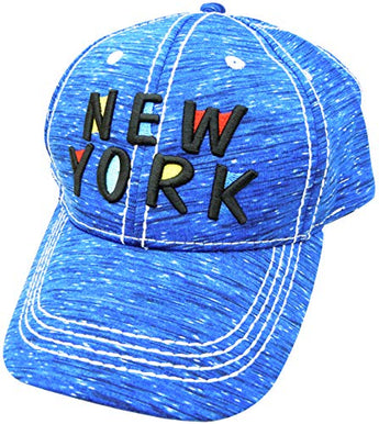 Embroidered New York Blue Cap - Fashionable Unisex Cotton Adjustable Distressed New York City Baseball Cap - Cap for Dad - Perfect Souvenir Gift for Men, Women & Kids