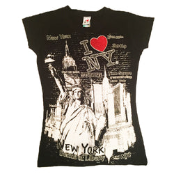 fashionable collage rhinestone i love ny shirt