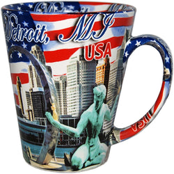 Detroit michigan united states of america mug city skyline spirit of detroit
