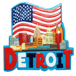 REd white and blue detroit magnet