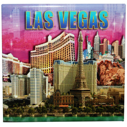 Las Vegas pink skyline  post card magnet