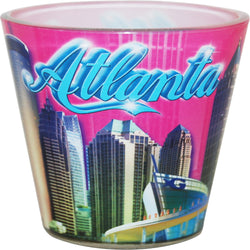 pink atlanta skyline shotglass