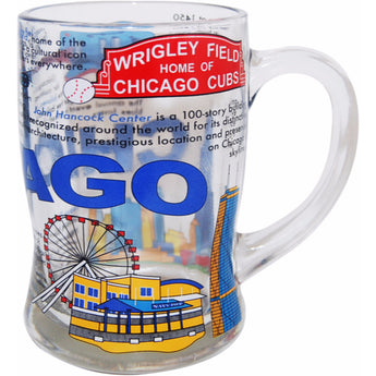 chicago beer mug with all of chicaago illinois history
