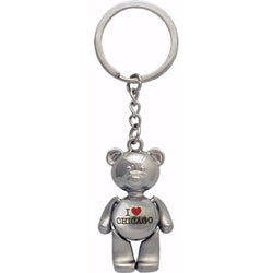 I Love Chicago Metal Teddy Bear Keychain