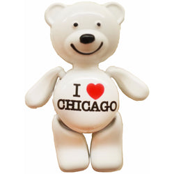white i heart chicago cute teddy bear magnet