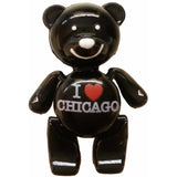 black  i heart chicago cute teddy bear magnet 