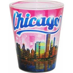 Chicago Shotglass - Pink Skyline
