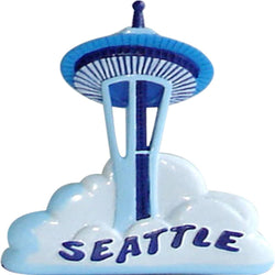 blue sky cloud space needle magnet