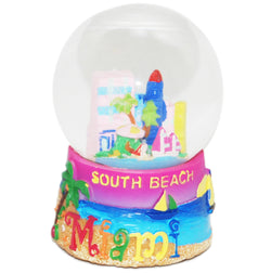 Large South Beach Miami 45mm Snowglobe