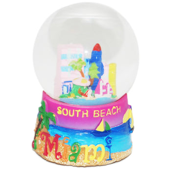 Large South Beach Miami 45mm Snowglobe
