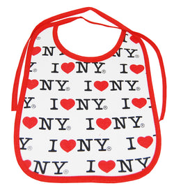 I love new york baby bib white and red