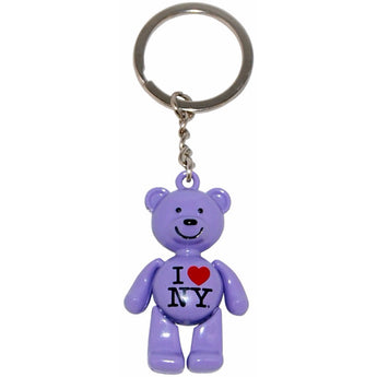 I Love NY Blue Plush Teddy Bear Key Chain
