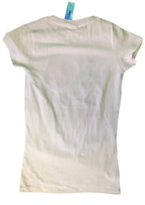 I Love NY New York Womens V-Neck T-Shirt Spandex Heart White XL