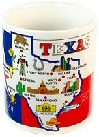 Texas Mug - State Map, Texas Coffee Mugs, Texas Souvenirs, Texas Souvenir
