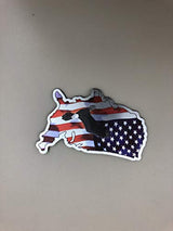 USA Shaped Flag Souvenir Patriotic Magnet Featuring Symbol of U.S. Bald Eagle