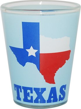 Great State of Texas Souvenir Novelty Shotglass's (Light Blue)