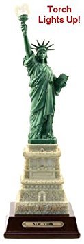 Statue of Liberty Replica 10 1/2 Inches Tall with Color Changing Torch Light, Statue of Liberty Souvenir