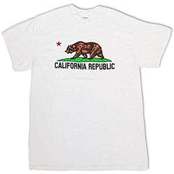 CityDreamShop California Republic Bear Short Sleeve White T-Shirt (Small)