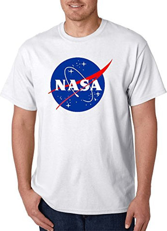 Gildan NASA Logo White T-Shirts (Medium, White)