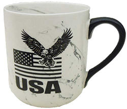 USA Coffee Mug with USA Flag & Eagle Design for Men & Women | American Marble Coffee Mug | Perfect Souvenir Gift Collection for People Loves America