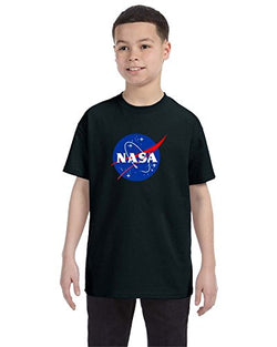 NASA Meatball Logo Youth Shirt Space Shuttle Rocket Science Geek Boys Kids GirlsTee (Medium, Black)