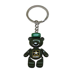 CityDreamShop The United States Army Souvenir Metal Durable Novelty Cute Smiling Bear Keychain