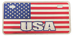 USA License Plate Magnet featuring American Flag with Embossed USA Design | Perfect Gift for USA Citizen or Military Veteran | Great Souvenir Collection For Patriotic People